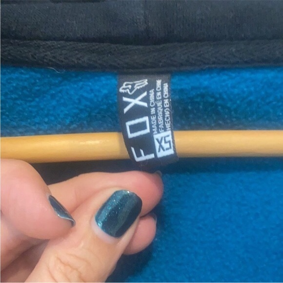 FOX | Teal Zip up Hoodie | XS - Picture 8 of 9